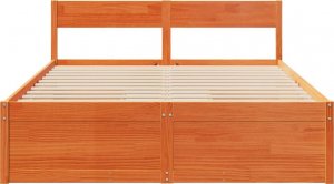 vidaXL Rama łóżka z szufladami, woskowy brąz, 150x200 cm, sosnowa 4