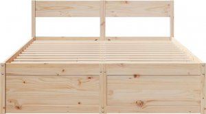vidaXL vidaXL Rama łóżka z szufladami, 150x200 cm, sosnowa 3