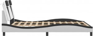 vidaXL Rama łóżka z wezgłowiem, biało-czarna, 140x200 cm 7