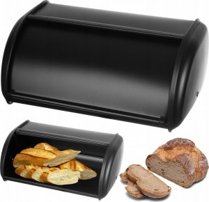 Chlebak Brunbeste CHLEBAK STALOWY DUŻY 44CM POJEMNIK NA PIECZYWO CHLEB CZARNY MATOWY BRUNBESTE BB-2757 2