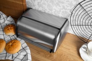 Chlebak Brunbeste CHLEBAK STALOWY Z DESKĄ ORAZ MASELNICZKĄ BRUNBESTE BB-2752 2