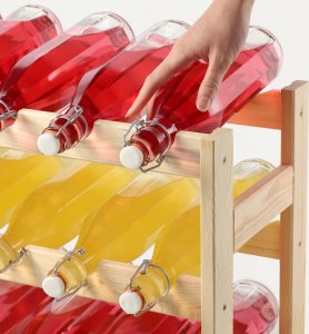 Kadax KADAX Stojak Regał Na Wino 20 Butelek Drewniany 11