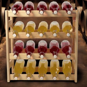 Kadax KADAX Stojak Regał Na Wino 20 Butelek Drewniany 2