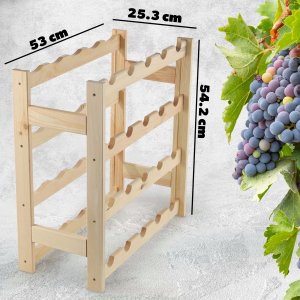 Kadax KADAX Stojak Regał Na Wino 20 Butelek Drewniany 3