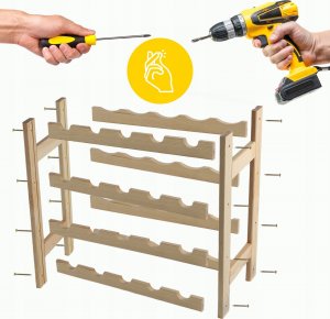 Kadax KADAX Stojak Regał Na Wino 20 Butelek Drewniany 4