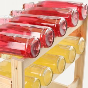 Kadax KADAX Stojak Regał Na Wino 20 Butelek Drewniany 8