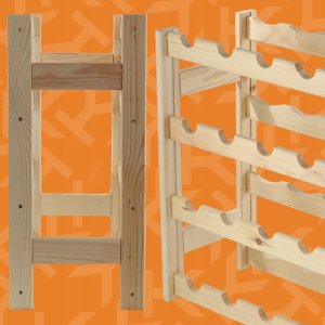 Kadax KADAX Stojak Regał Na Wino 20 Butelek Drewniany 10