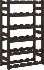 vidaXL vidaXL Stojak na 30 butelek wina, czarny, lite drewno sosnowe 2