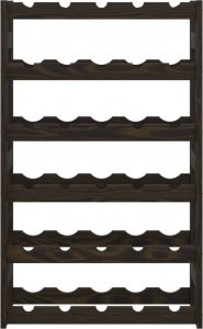 vidaXL vidaXL Stojak na 30 butelek wina, czarny, lite drewno sosnowe 3