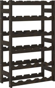 vidaXL vidaXL Stojak na 30 butelek wina, czarny, lite drewno sosnowe 5