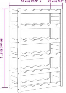 vidaXL vidaXL Stojak na 30 butelek wina, czarny, lite drewno sosnowe 7