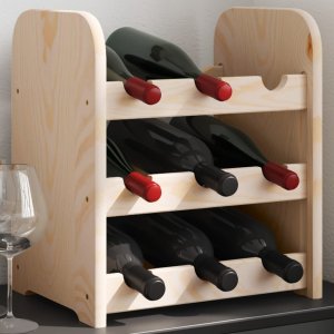 vidaXL vidaXL Stojak na wino, 33x25x37 cm, lite drewno sosnowe 1