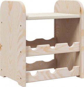 vidaXL vidaXL Stojak na wino, z górną półką, 33x25x37 cm, lite drewno sosnowe 2