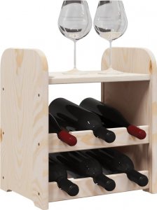 vidaXL vidaXL Stojak na wino, z górną półką, 33x25x37 cm, lite drewno sosnowe 4