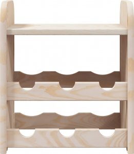 vidaXL vidaXL Stojak na wino, z górną półką, 33x25x37 cm, lite drewno sosnowe 5