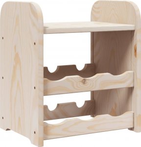 vidaXL vidaXL Stojak na wino, z górną półką, 33x25x37 cm, lite drewno sosnowe 7