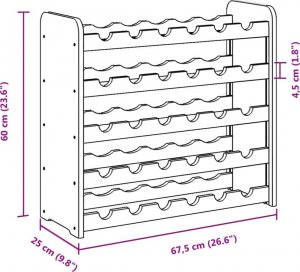 vidaXL vidaXL Stojak na wino, 67,5x25x60 cm, lite drewno sosnowe 9