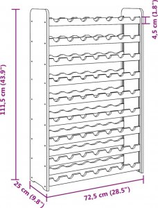 vidaXL Stojak na wino, 72,5x25x111,5 cm, lite drewno sosnowe 9