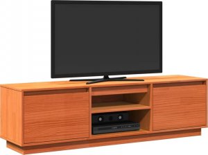 vidaXL Szafka RTV, woskowy brąz, 140x35x40 cm, lite drewno sosnowe 4