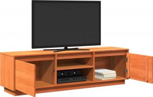 vidaXL Szafka RTV, woskowy brąz, 140x35x40 cm, lite drewno sosnowe 5