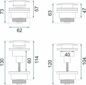 Rea Korek umywalkowy uniwersalny klik-klak Rea Złoty Szczotkowany 3