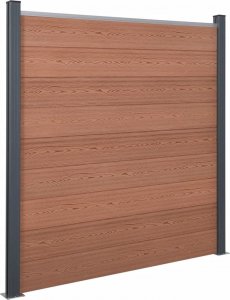 vidaXL Zestaw paneli ogrodzeniowych, brązowy, 872x186 cm, WPC 2