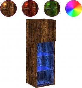 vidaXL Szafki TV, z LED, 2 szt., przydymiony dąb, 30,5x30x90 cm 6