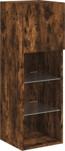 vidaXL Szafki TV, z LED, 2 szt., przydymiony dąb, 30,5x30x90 cm 7