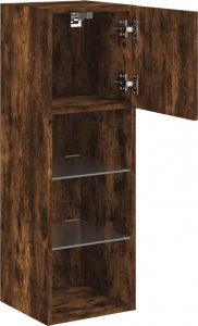 vidaXL Szafki TV, z LED, 2 szt., przydymiony dąb, 30,5x30x90 cm 8