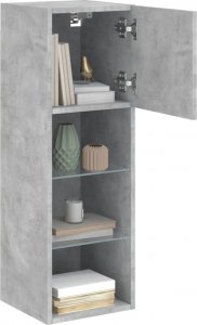 vidaXL Szafki TV, z LED, 2 szt., szarość betonu, 30,5x30x90 cm 5