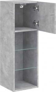 vidaXL Szafki TV, z LED, 2 szt., szarość betonu, 30,5x30x90 cm 8