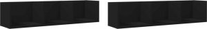 vidaXL Szafki wiszące, 2 szt., czarne, 75x18x16,5 cm 2