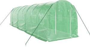 vidaXL Szklarnia ze stalową ramą, zielona, 16 m, 8x2x2 m 3