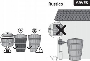 Prosperplast ZBIORNIK POJEMNIK NA WODĘ DESZCZÓWKĘ BECZKA RUSTICO 275L UMBRA WOOD 2