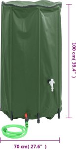 vidaXL Zbiornik na wodę, z kranikiem, składany, 380 L, PVC 9