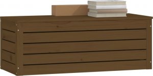 Skrzynia ogrodowa vidaXL Skrzynia do przechowywania, brązowa 89x36,5x33 cm, lita sosna 4