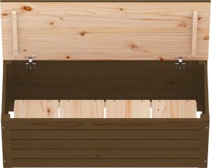 Skrzynia ogrodowa vidaXL Skrzynia do przechowywania, brązowa 89x36,5x33 cm, lita sosna 8