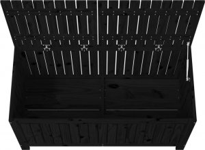 Skrzynia ogrodowa vidaXL vidaXL Skrzynia ogrodowa, czarna, 121x55x64 cm, lite drewno sosnowe 8