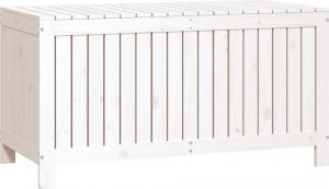 Skrzynia ogrodowa vidaXL vidaXL Skrzynia ogrodowa, biała, 121x55x64 cm, lite drewno sosnowe 5