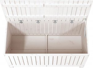 Skrzynia ogrodowa vidaXL vidaXL Skrzynia ogrodowa, biała, 121x55x64 cm, lite drewno sosnowe 8