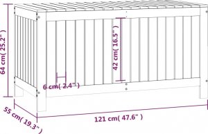 Skrzynia ogrodowa vidaXL vidaXL Skrzynia ogrodowa, biała, 121x55x64 cm, lite drewno sosnowe 10