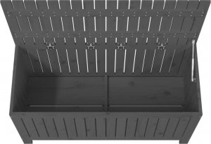 Skrzynia ogrodowa vidaXL vidaXL Skrzynia ogrodowa, szara, 115x49x60 cm, lite drewno sosnowe 8