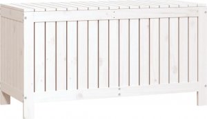 Skrzynia ogrodowa vidaXL vidaXL Skrzynia ogrodowa, biała, 115x49x60 cm, lite drewno sosnowe 5