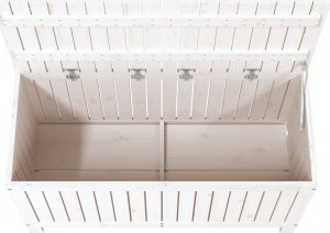 Skrzynia ogrodowa vidaXL vidaXL Skrzynia ogrodowa, biała, 115x49x60 cm, lite drewno sosnowe 8