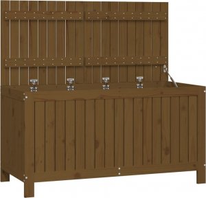 Skrzynia ogrodowa vidaXL Skrzynia ogrodowa, miodowy brąz, 121x55x64 cm, drewno sosnowe 2