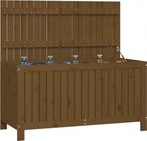 Skrzynia ogrodowa vidaXL Skrzynia ogrodowa, miodowy brąz, 121x55x64 cm, drewno sosnowe 4