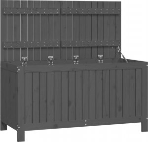 Skrzynia ogrodowa vidaXL Skrzynia ogrodowa, szara, 121x55x64 cm, lite drewno sosnowe 2