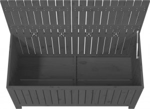 Skrzynia ogrodowa vidaXL Skrzynia ogrodowa, szara, 121x55x64 cm, lite drewno sosnowe 8