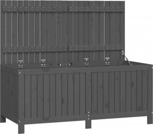 Skrzynia ogrodowa vidaXL Skrzynia ogrodowa, szara, 147x68x64 cm, lite drewno sosnowe 2