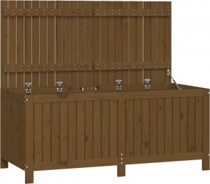 Skrzynia ogrodowa vidaXL Skrzynia ogrodowa, miodowy brąz, 147x68x64 cm, drewno sosnowe 2